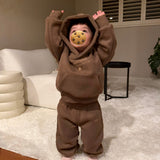 Moustache Cosy Kids Hoodie & Jogger Set